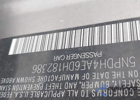 2013 Hyundai Elantra Gls z USA, uszkodzony, nr VIN 5NPDH4AE6DH182386